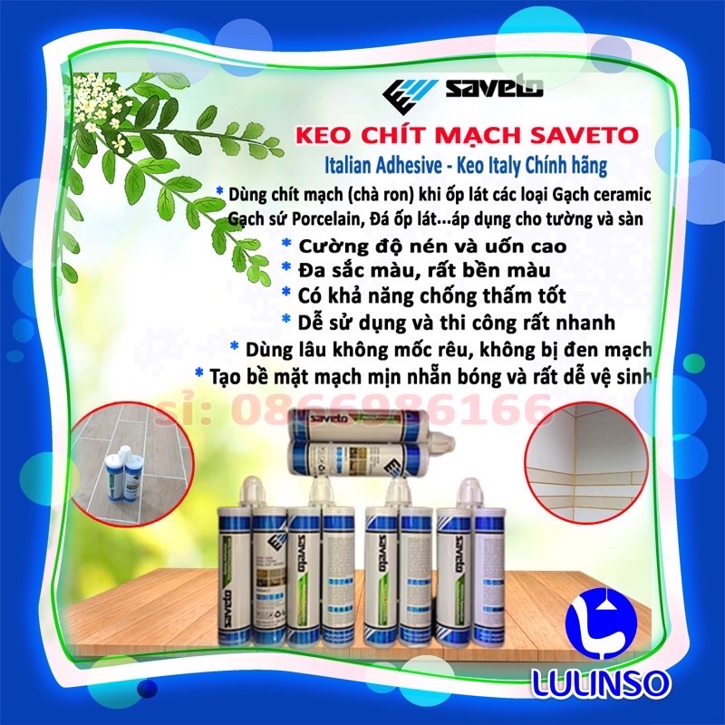 Keo Chít Mạch Saveto Epoxy 2 Thành Phần Nhập Khẩu Italia 400ml