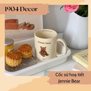 Cốc sứ, ly sứ in hoạ tiết gấu jennie bear dễ thương - 1904 decor