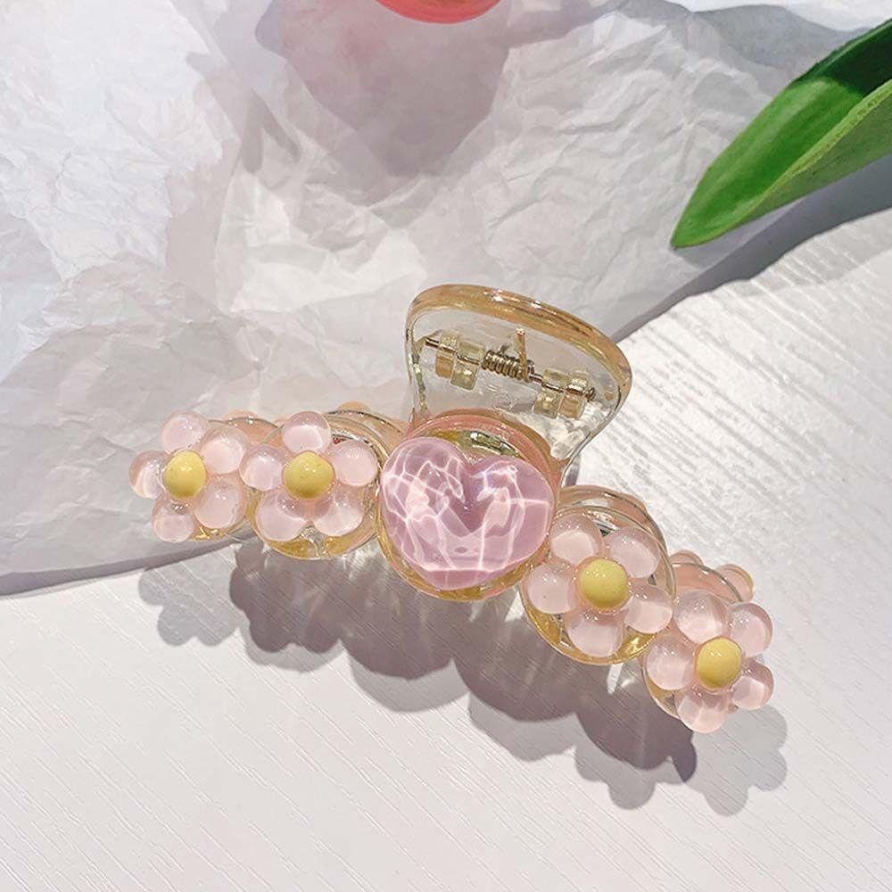 JARRED Kẹp Tóc Hình Trái Tim Màu Trong Suốt Bằng Acrylic Thời Trang Xuân Hè Xinh Xắn Cho Nữ