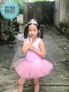 Váy múa ballet viền ren cổ (có sỉ từ 5c)