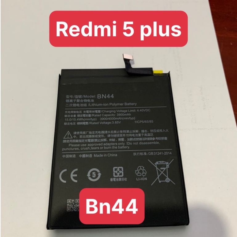 pin xiaomi redmi 5 plus / BN44 / 3900mAh