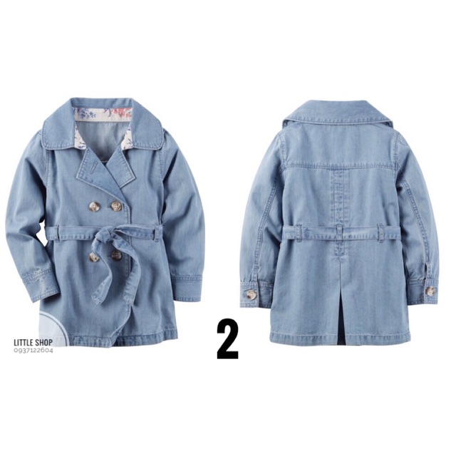 Áo khoác denim bé gái Carter