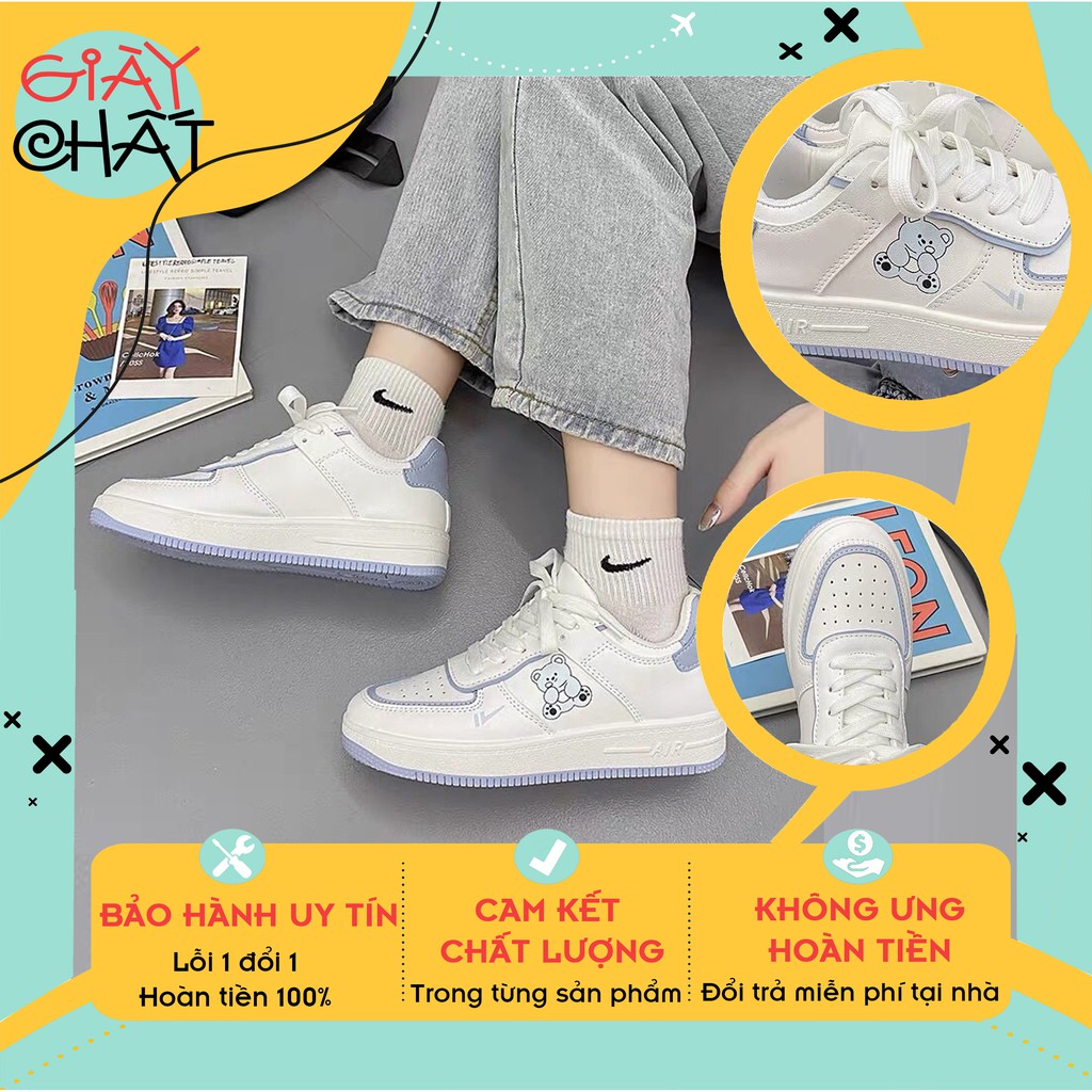Giày thể thao nữ đế bằng mềm êm giá rẻ học sinh đi học đi chơi đơn giản màu xanh hồng