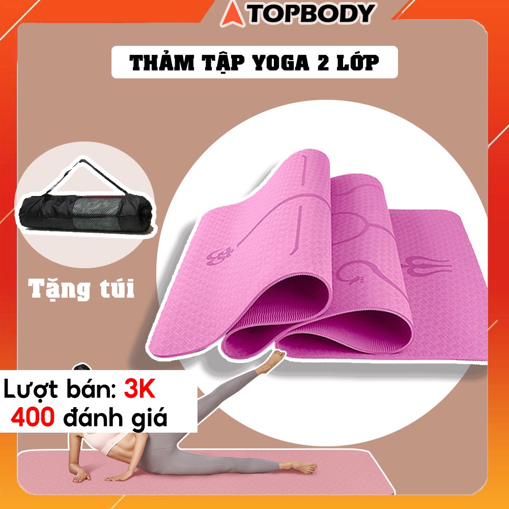 Thảm yoga, Gym định tuyến TPE cao cấp tặng kèm túi đựng - Thảm yoga chống trượt định tuyến T1