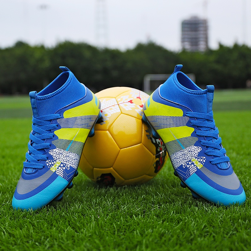 Kích thước:31-43 FG Giày bóng đá có mũi nhọn cao cho trẻ em , giày huấn luyện bóng đá sân cỏ nhân tạo cho thanh niên