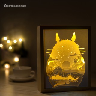 Hộp đèn ngủ bằng giấy 3D - Hộp đèn trang trí - Quà tặng sinh nhật - Totoro