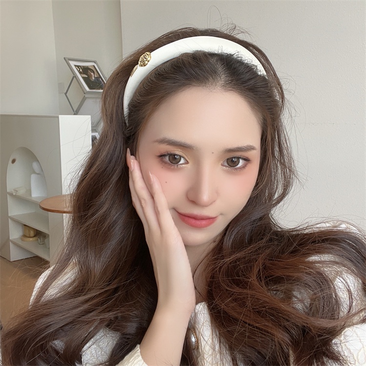 Băng Đô Hoa Trà Đen Thời Trang Hàn Quốc Cho Nữ Bờm Tóc Hoa