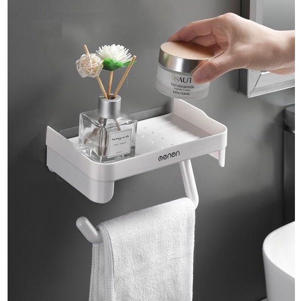 Giá treo giấy vệ sinh, Giá cài giấy vệ sinh đa năng, có kệ để đồ