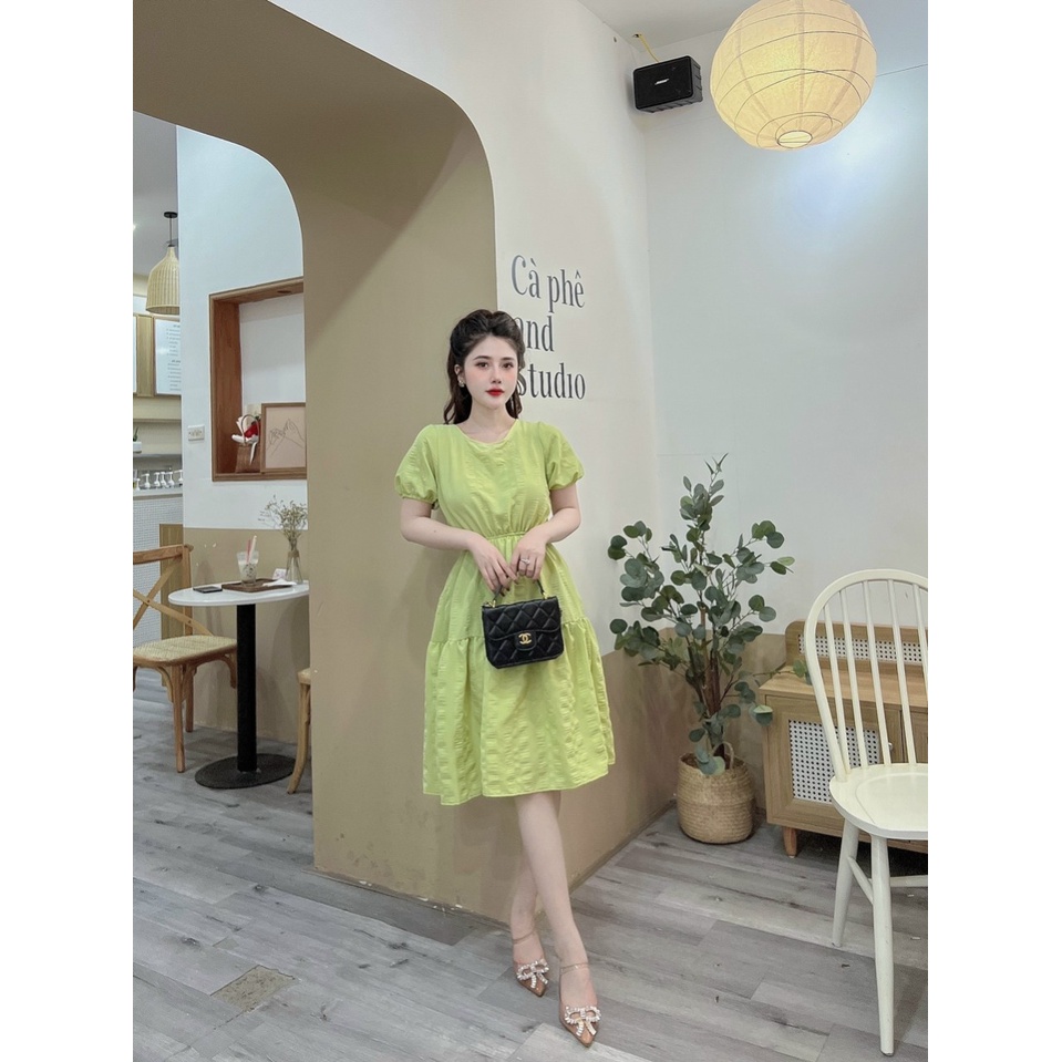 Váy xốp siêu xinh đầm dáng suông rộng maxi chít eo xòe mát mẻ tưới trẻ -Minxy shop
