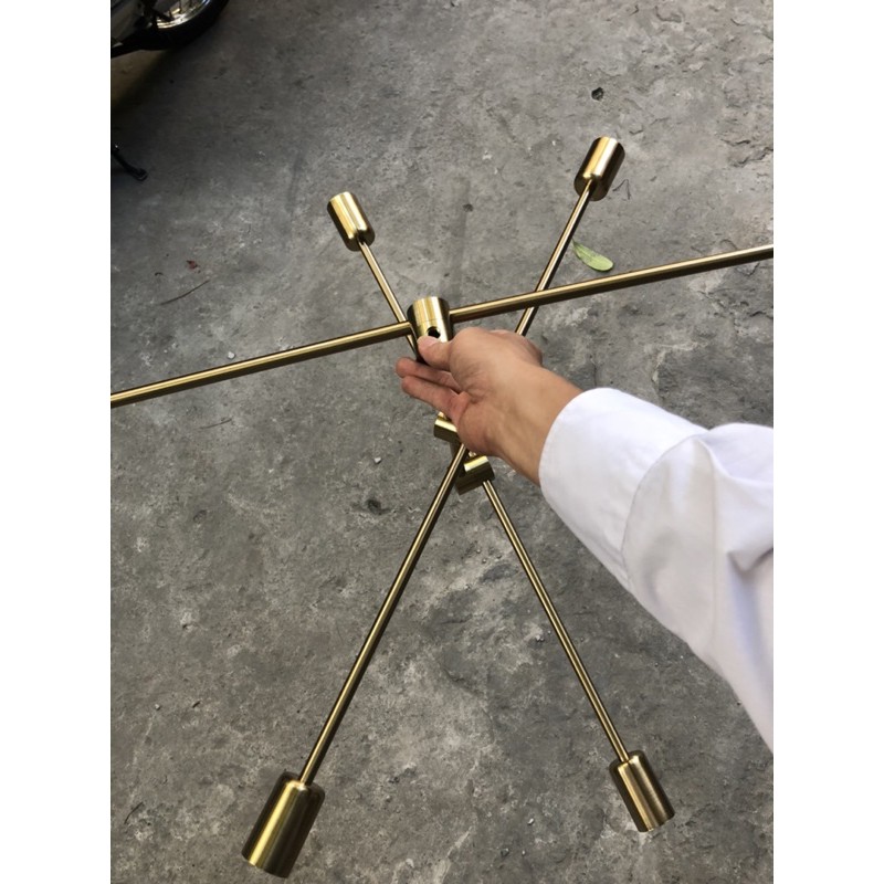 Đèn thả Trần Thả phòng khách mạ đồng 6 bóng Simple TH326