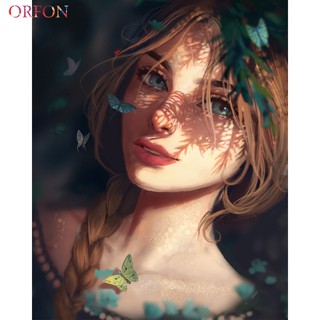 Tranh sơn dầu 40*50cm tự làm họa tiết cô gái trẻ trung