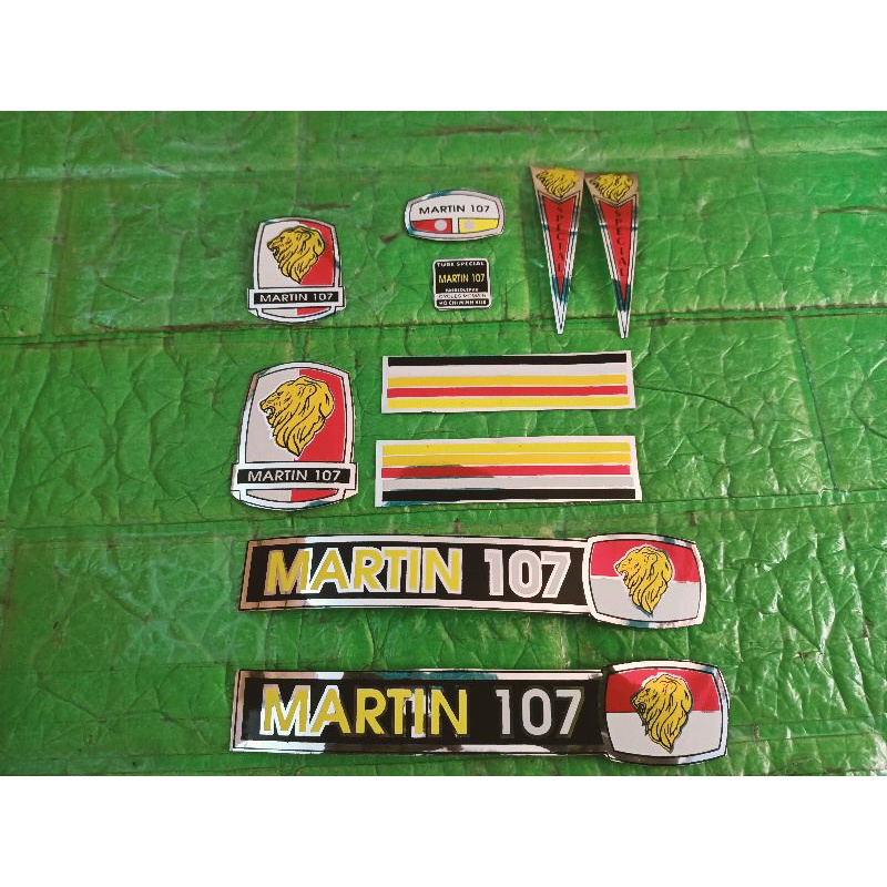Bộ tem dán xe đạp Martin 107 chữ vàng