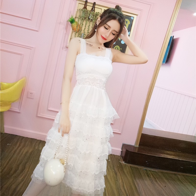 [hàng quảng châu] Đầm dữ tiệc sang trọng phối ren nhiều tầng - hàng thiết kế