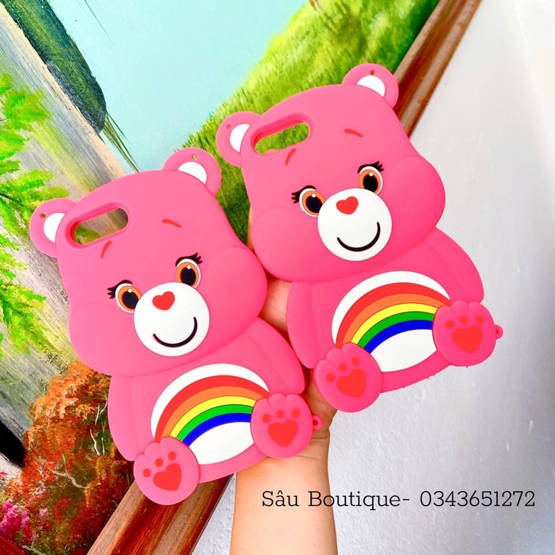 Ốp lưng iphone silicon hình gấu, khủng long và thỏ tím đúc su mềm ip 6/6s/6pl/6spl/7/7pl/8/8pl