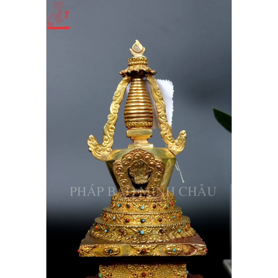 Tháp trấn đàn đồng Nepal 24cm