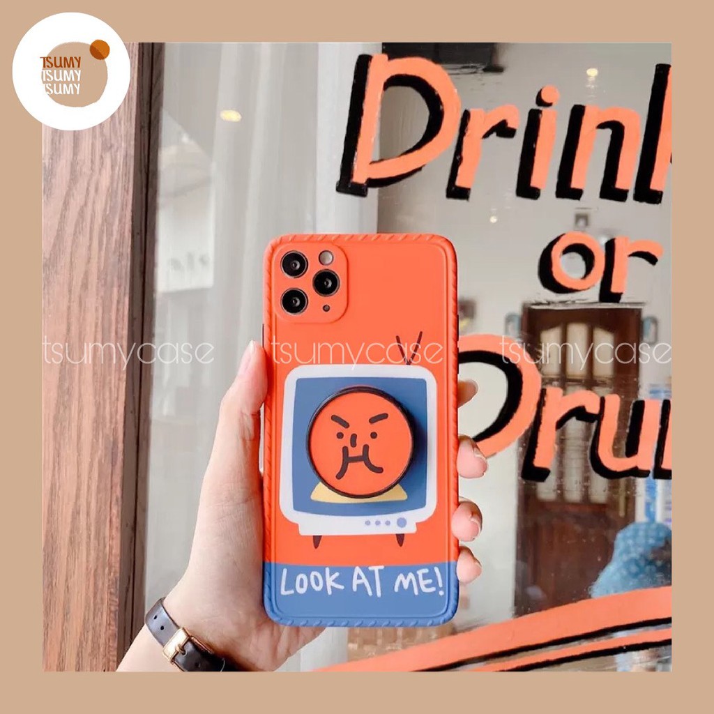 Ốp lưng điện thoại chống sốc EMOTION CẢM XÚC kèm Popsocket cho iPhone 12 11 Pro Max Xr X Xs Max Se 2020 6 6s 7 8 Plus