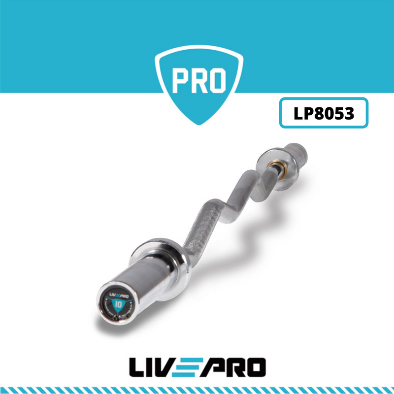 Tạ đòn cong EZ Olympic10kg 1m2 thương hiệu Livepro Chính Hãng 4′ OLYMPIC EZ-CURL BAR LP8053