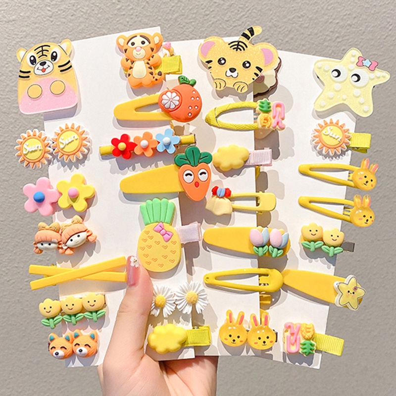 Bộ Kẹp Tóc Nơ Họa Tiết Trái Cây Hoạt Hình Dễ Thương Phong Cách Hàn