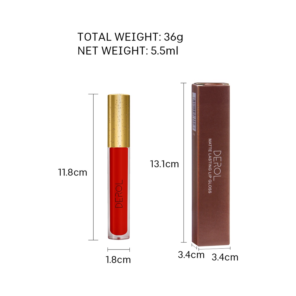[Hàng mới về] Son kem lì DEROL chống nước lâu phai giúp cho đôi môi đầy đặn