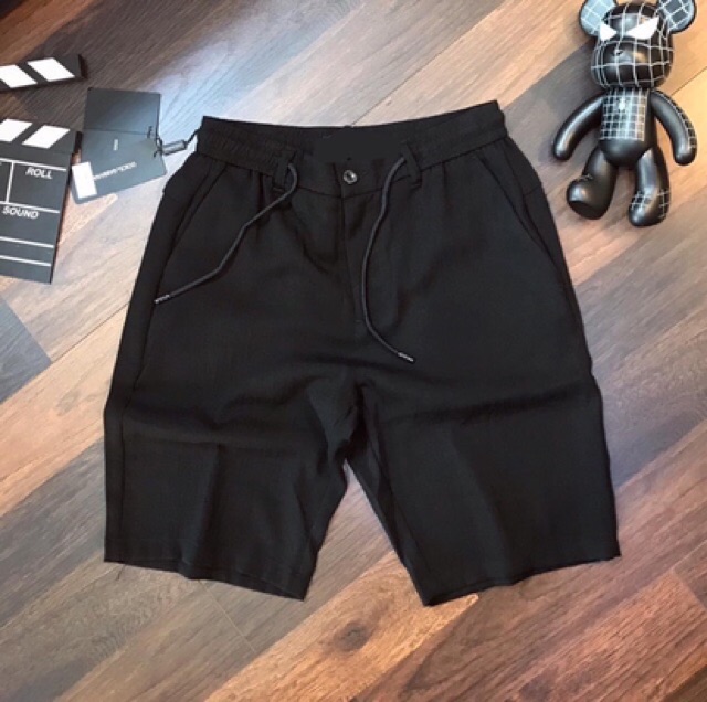 Quần short lửng đũi nam cúc khoá chun lưng chất đũi xước | BigBuy360 - bigbuy360.vn