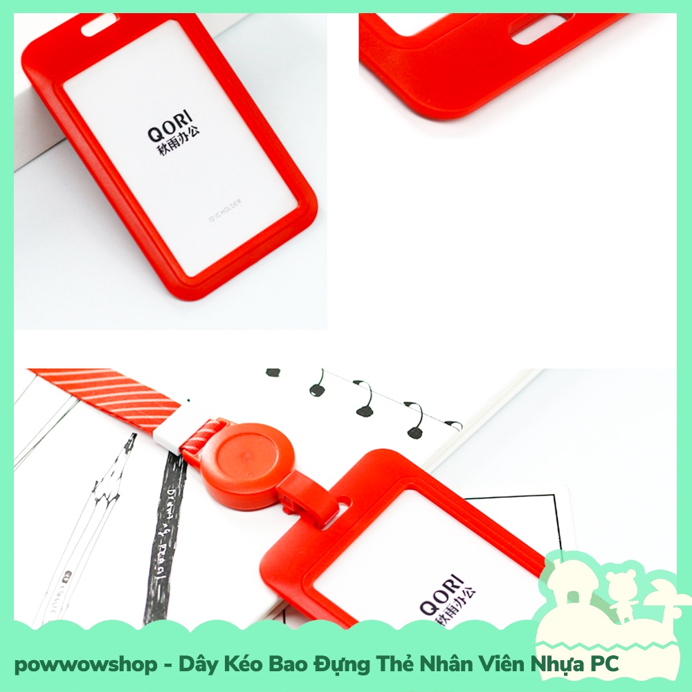 [Sẵn VN - Hỏa Tốc] Dây Vải Kéo Kèm Bao Đựng Thẻ Nhân Viên Nhựa PC Phong Cách Đơn Sắc Simple Color