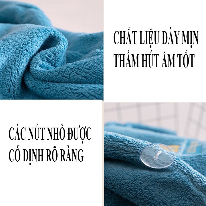 Khăn cuốn tóc nhanh khô khi gội đầu, khăn cuộn quấn tóc khi gội đầu làm tóc khô nhanh, cotton mịn