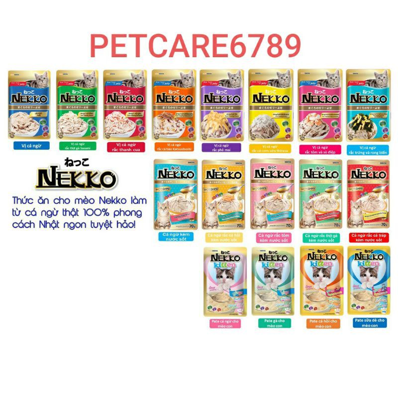 Pate cho mèo Nekko 70g 16 vị phong phú