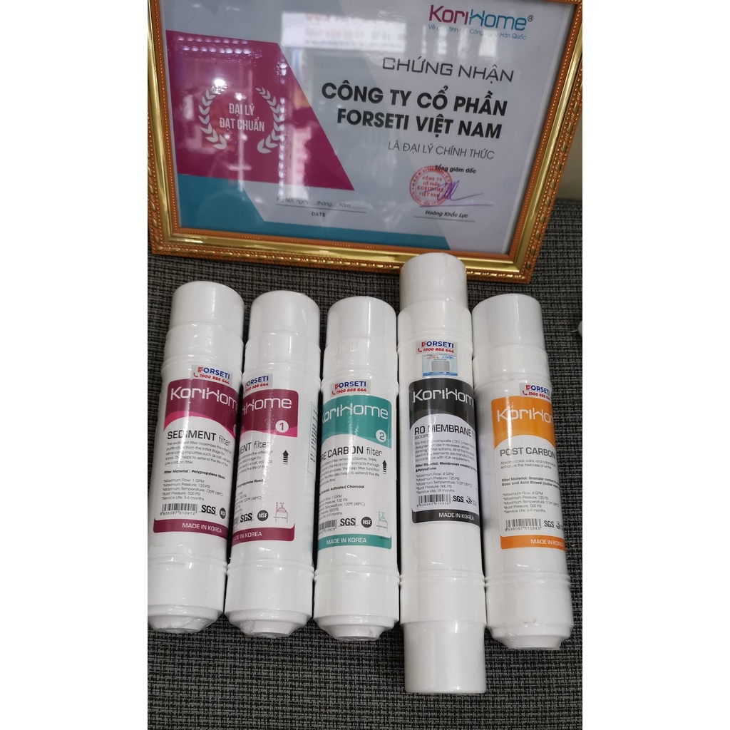 Combo 5 lõi lọc nước Korihome chính hãng dành cho máy lọc nước Korihome WPK - 812