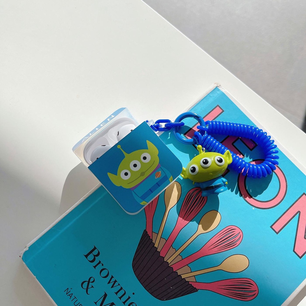 Vỏ Bảo Vệ Hộp Sạc Tai Nghe Bluetooth AirPods 1 2 pro 3 2021 gen3 Bằng Silicon Hình Toy Story Dễ Thương Kèm Móc Khóa