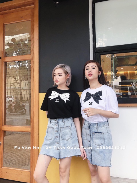 Áo thun in nơ Chan nel Bigsize