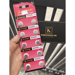 PIN AG5 393 LR48 LR754 SR48 SR754 RW28 309 TIANQIU 1 vỉ 10 viên DATE tới 2022 từ Kimdongho