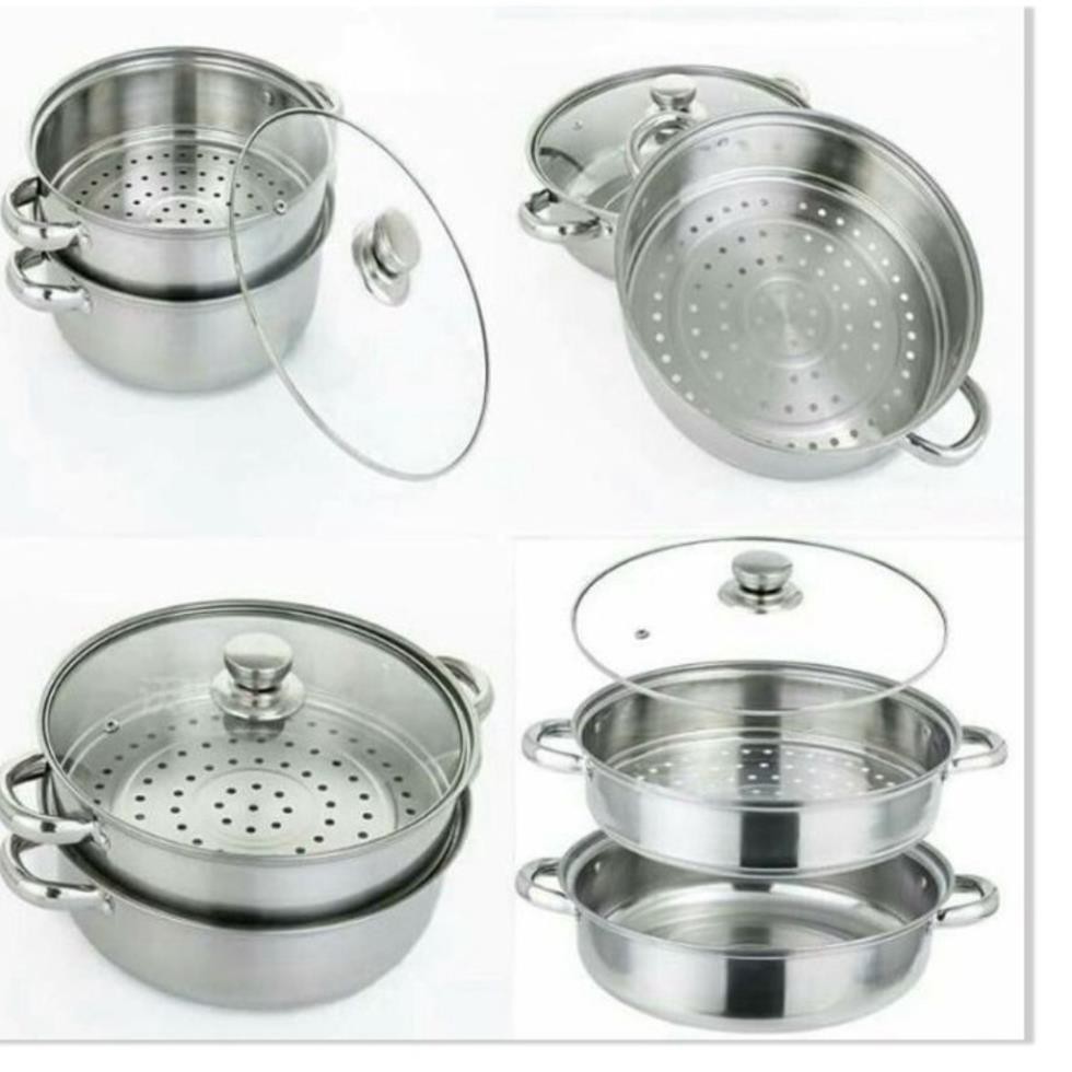 [Xả Kho]Nồi hấp inox 2 tầng POT size 28cm