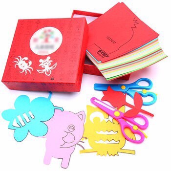 Giấy màu cắt, dán cho bé (HỘP 240 TỜ - TẶNG 2 KÉO)