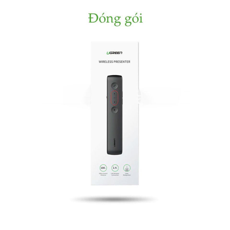 Bút trình chiếu PowerPoint Laser UGREEN 60327 không dây điều khiển từ xa 100m - Hàng Chính Hãng