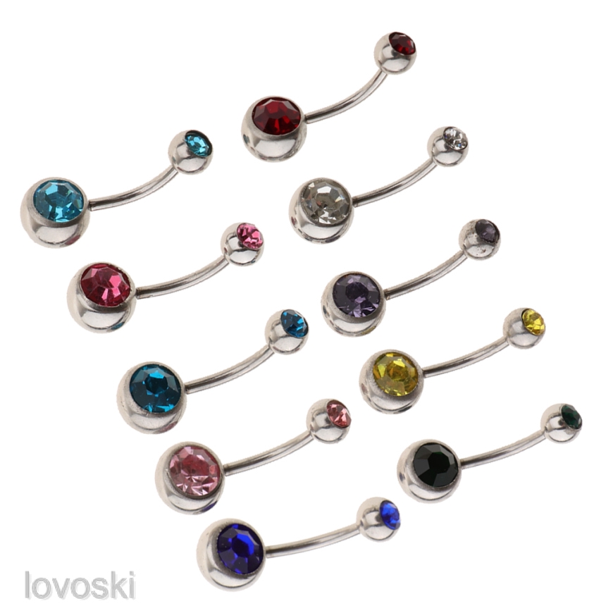 Bộ 10 Khuyên RốN ĐíNh Đá Xinh XắN 18g