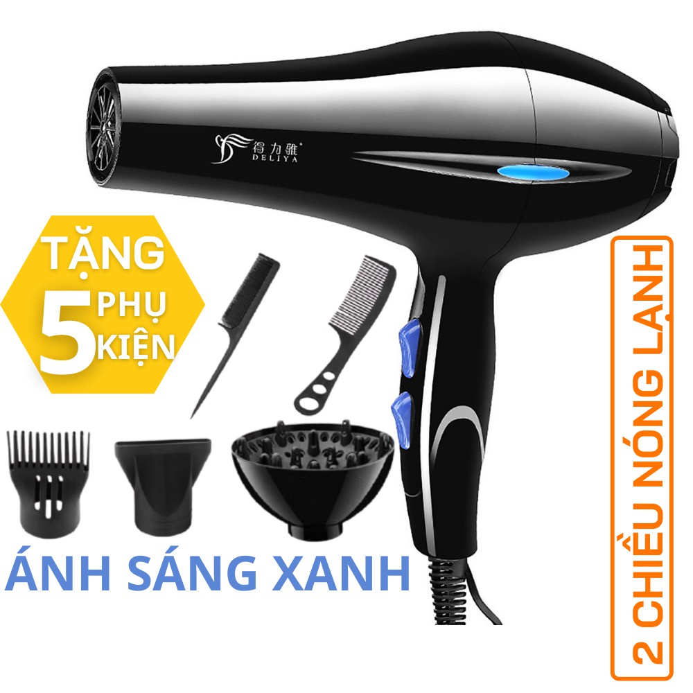 Máy Sấy Tóc 2 Chiều Deliya 8018 Công Suất Lớn 2200w Dễ Dàng Tạo Kiểu Tặng Bộ Phụ Kiện 5 Món