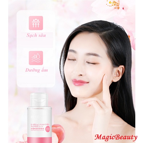 Nước tẩy trang Heyxi Đào giúp làm sạch, dưỡng ẩm Peach Gentle Makeup Remover