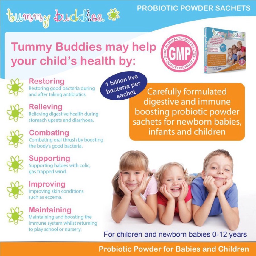 Men vi sinh Tummy Buddies cho bé từ sơ sinh 30 gói của Anh