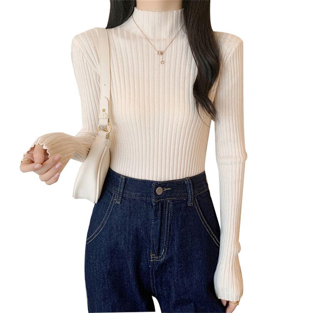 Áo Sweater Dệt Kim Tay Dài Giữ Ấm Thời Trang Cho Nữ