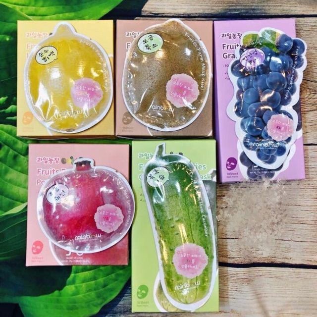 [Chính hãng] Bán lẻ Miếng Mặt Nạ Dưỡng Da Rainbow Fruits Farm Facial Mask