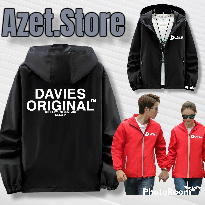 Áo khoát Dù có nón Davies 3 màu Unisex Ulzzang 2 lớp phối màu Form rộng Nam Nữ M006
