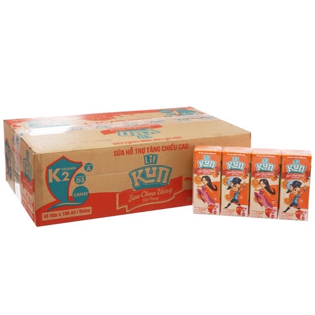 Thùng 48 hộp sữa LIF KUN  hộp 180ml