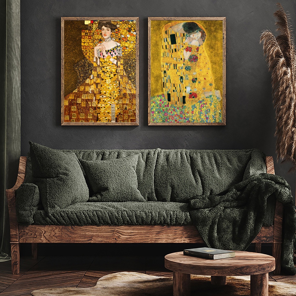Tranh Sơn Dầu Treo Tường (Không Kèm Khung) Hình Nụ Hôn Adele Bloch Bauer Nổi Tiếng Gustav Klimt