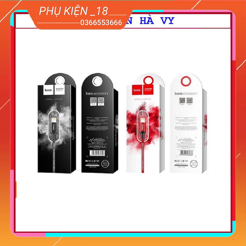 Cáp Sạc chính hãng Hoco X14 cho IPhone và Samsung Siêu Đẹp ✓Siêu Rẻ ✓Siêu Bền - Sạc chuẩn cho tất cả điện thoại