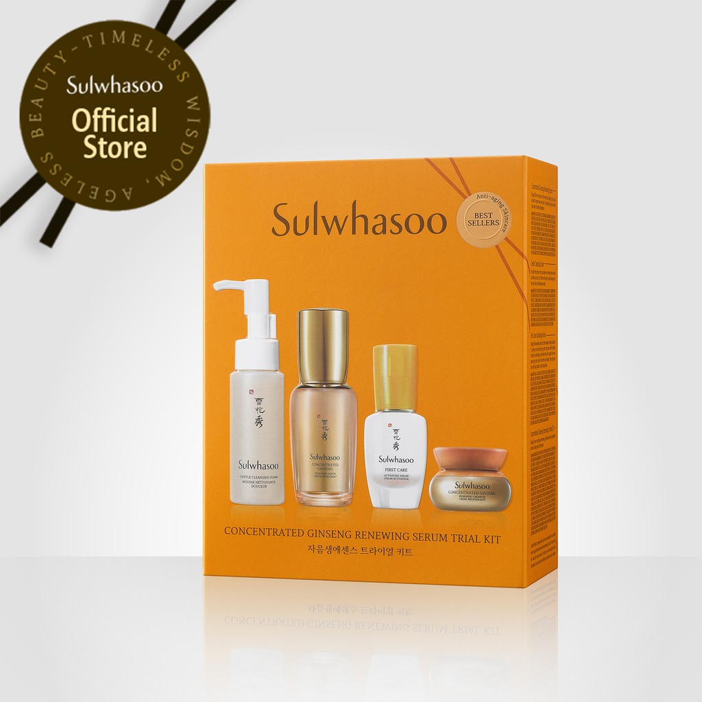 [Trial Set] Bộ sản phẩm chống lão hóa từ nhân sâm cô đặc Sulwhasoo Concentrated Ginseng Renewing Trial Kit 4 items | BigBuy360 - bigbuy360.vn