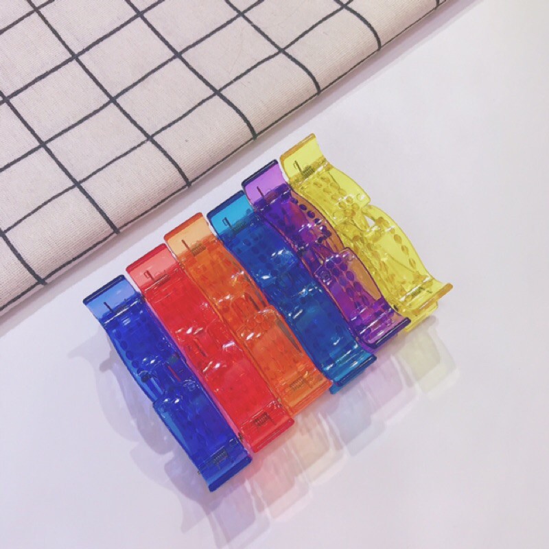 ( Bán Sỉ ) vỉ 12 kẹp càng cua loại 3 răng sắc màu