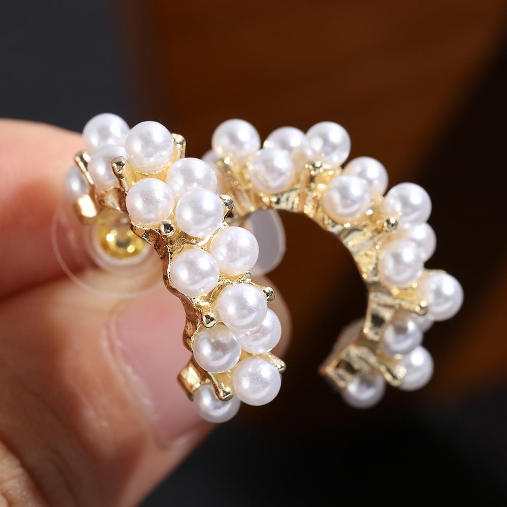 SUMU 1 Đôi Bông Tai Hình Bán Nguyệt Thời Trang