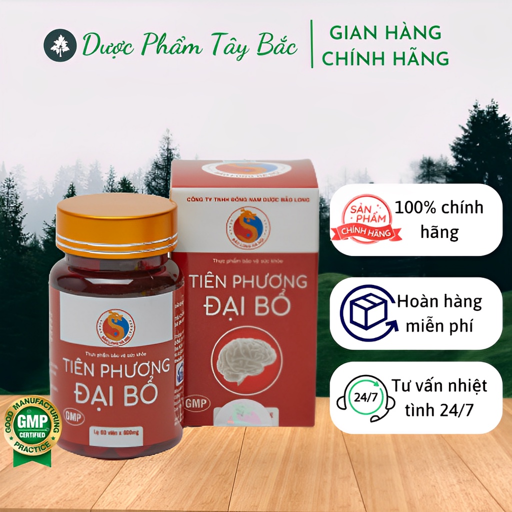 Viên uống Tiên Phương Đại Bổ Bảo Long bổ khí huyết, giảm xanh xao, mệt mỏi, suy nhược cơ thể lọ 60v Dược Phẩm Tây Bắc