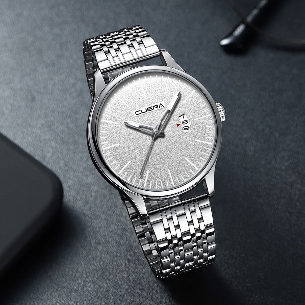 Đồng hồ thạch anh CRRJU 6026 bằng thép không gỉ chống thấm nước thời trang cao cấp cho nam