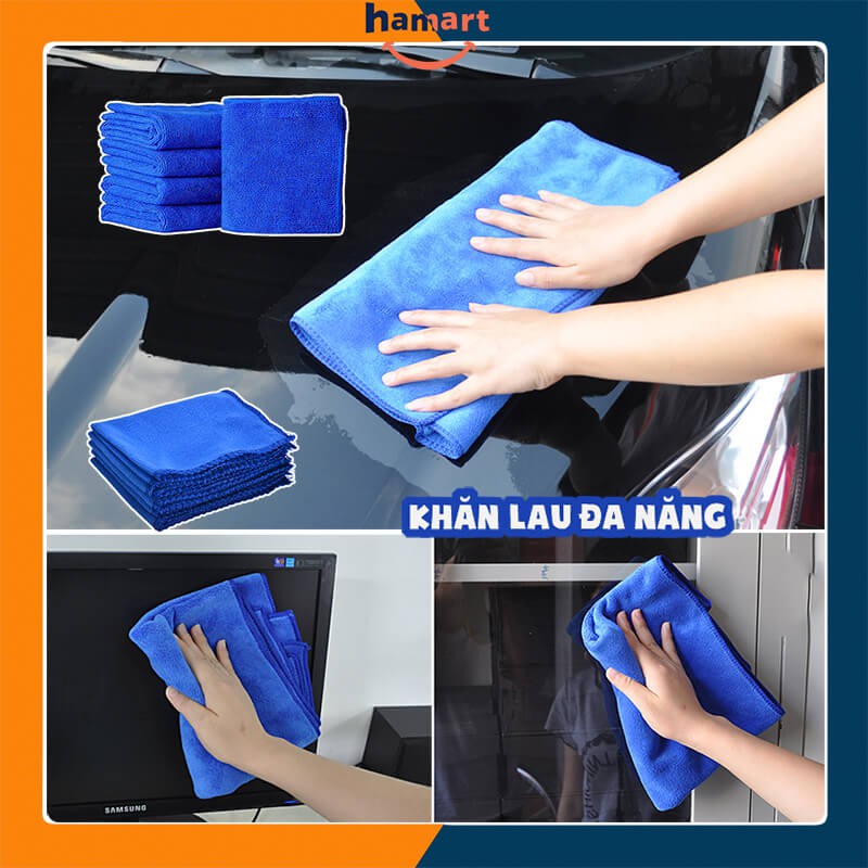 Khăn Lau Xe Hơi Khăn Lau Đa Năng Vải Sợi Fiber Siêu Mịn (Lau nội thất, đồ gia dụng, màn hình TV...)